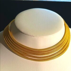 Carolee Gold Plated Art Deco (5) Mesh Chain Choker